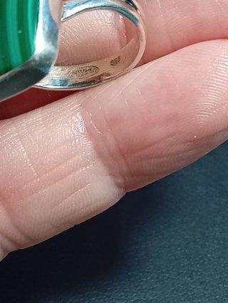 Anillo Plata Ley Malaquita