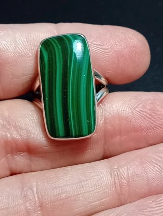 Anillo Plata Ley Malaquita