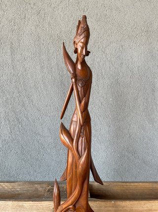 Scultura Balinese vintage Legno Intagliato a mano