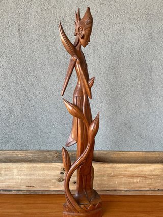 Scultura Balinese vintage Legno Intagliato a mano