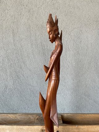 Scultura Balinese vintage Legno Intagliato a mano