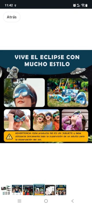 Gafas de eclipse solar homologadas  se venden indi