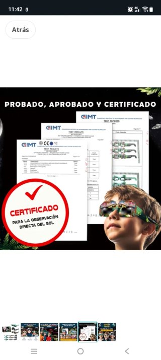 Gafas de eclipse solar homologadas  se venden indi