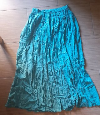 Falda larga mujer azul/verde talla única