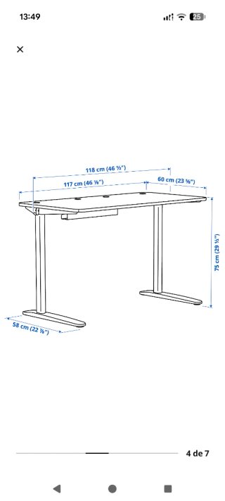 Escritorio Elevable IKEA 117x60