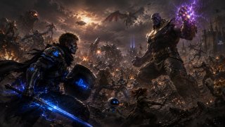 Poster Epic Battle Thanos vs PlayStation