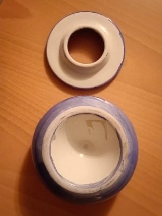 Cenicero de porcelana azul