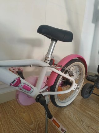 Bicicleta Infantil Btwin Rosa y Blanca