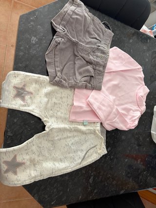 Lote Ropa Bebé Niña Gris y Rosa