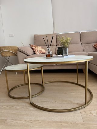 Set di tavolini da salotto effetto marmo