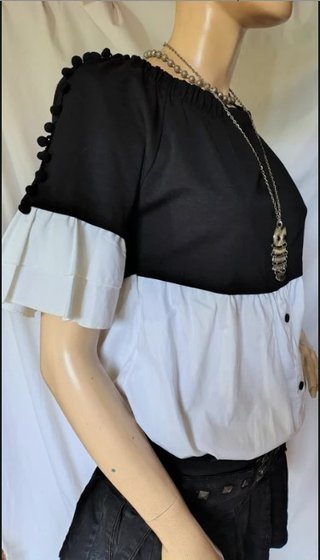 Top elegante estivo bianco e nero