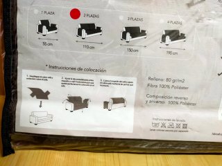 Funda sofá 2 plazas reversible Textil