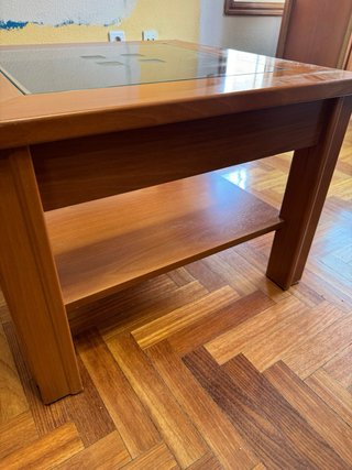 Mesa de centro madera y cristal