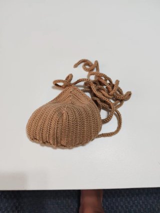 Sujetador de baño crochet beige