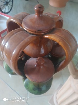 Juego especiero vintage cerámica