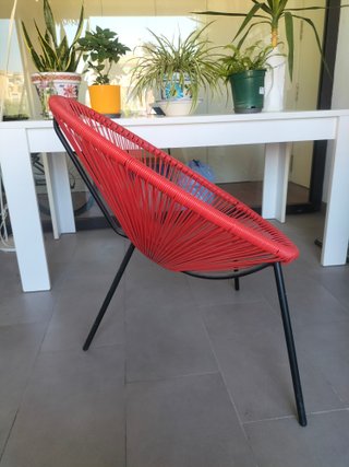 2 Sillones Acapulco color Rojo y Estructura Negra