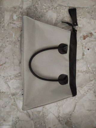 Bolso de Hombro Grande Beige y Marrón