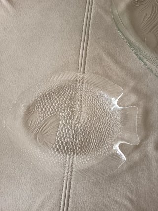 2 Bandejas de Cristal con Forma de Pez