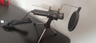Micrófono USB con trípode y filtro