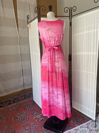 Abito lungo anni 70/80 fantasia floreale