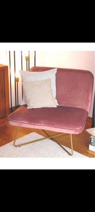 2 Sillones Terciopelo Rosa Patas Doradas Nuevos