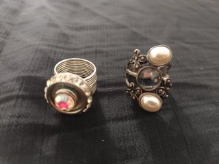 Anillos Ajustables Plata y Multicolor