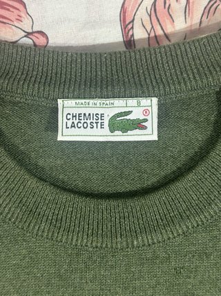 Jersey Lacoste Verde Oliva Vintage Talla XXL