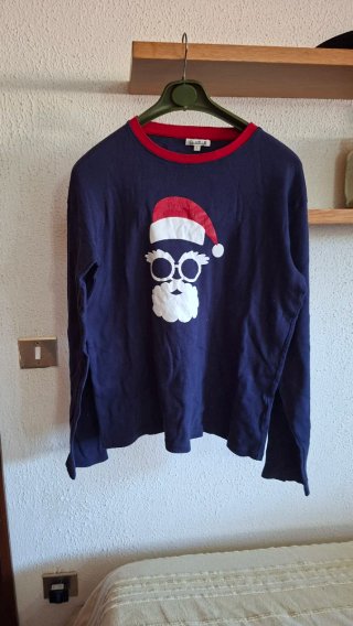 Maglia uomo Babbo Natale blu L