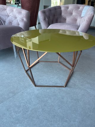 Mesa de centro redonda cristal y metal