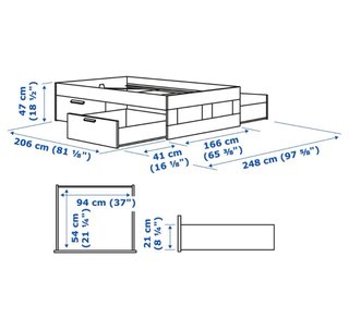 Estructura Cama 160x200cm almacenaje blanca IKEA.