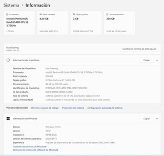 Ordenador PC (CPU completa).