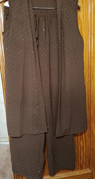 Conjunto de pantalón ,Chaleco Verano Brillito M,l