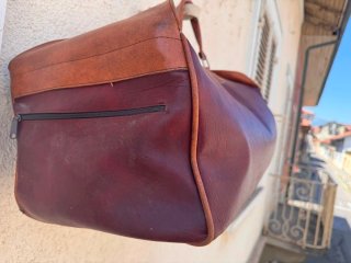 Borsone da viaggio in vera pelle vintage