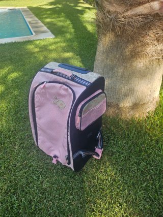 Valigia per bambini rosa con pois