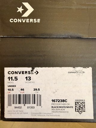 Converse Pro Leather Negro Talla 46
