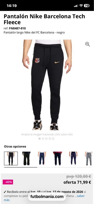 Pantalón Nike Tech FC Barcelona Negro