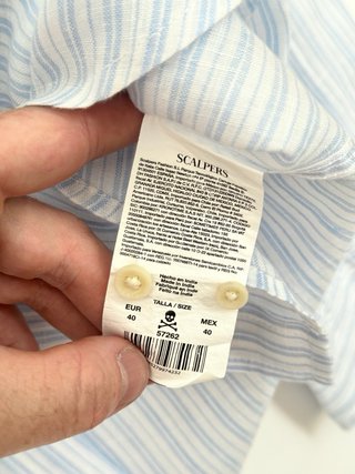 Camisa Lino Verano Scalpers Azul Cielo Talla M