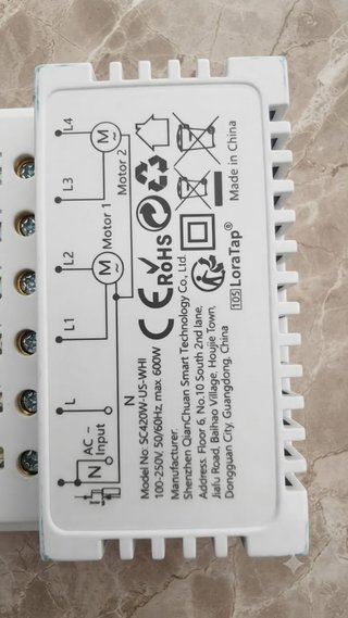 Interruptor Cortina Doble ZigBee LoraTap