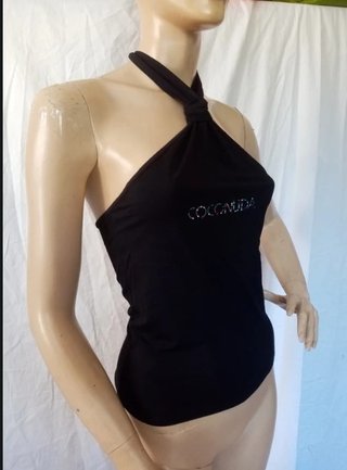 Top Coconuda donna nero con strass