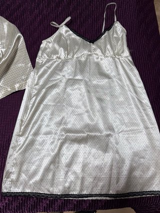 Conjunto Bata y Camisón Topitos T.XXL