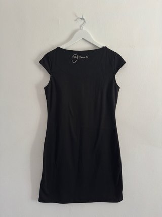Vestido estampado negro, rojo y blanco desigual L