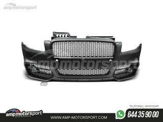 PARAGOLPES DELANTERO PARA AUDI A4 B7 LOOK RS4 NEGRO CON SRA