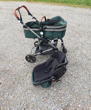 Cochecito y Silla Bebé Verde Oscuro