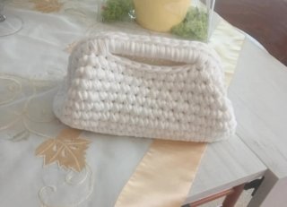 Clutch Borsa Uncinetto Bianca