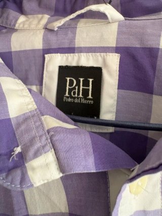 Camisa Pedro del Hierro cuadros morado/blanco