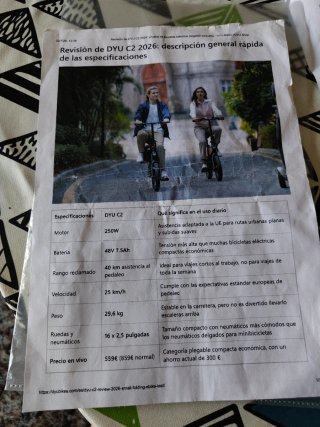 Bicicleta eléctrica DYU C2