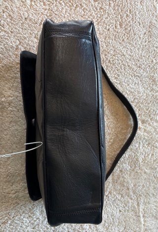 Borsa Postina Vera Pelle Nera Vintage