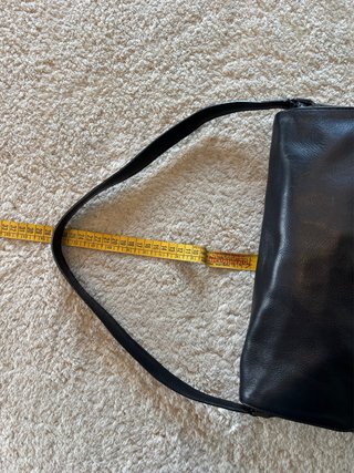 Borsa Postina Vera Pelle Nera Vintage