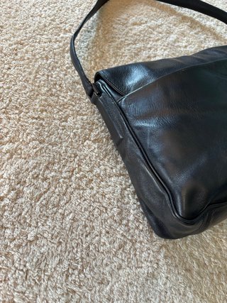 Borsa Postina Vera Pelle Nera Vintage