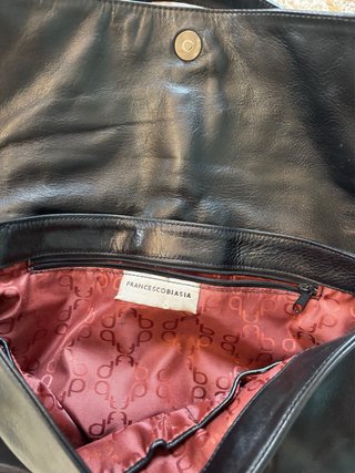 Borsa Postina Vera Pelle Nera Vintage